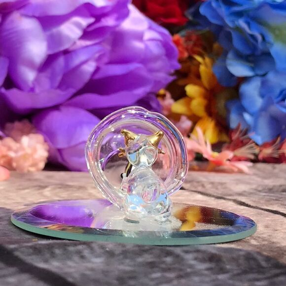 Hand blown Glass Cat and Fish Bowl - Picture 2 of 12